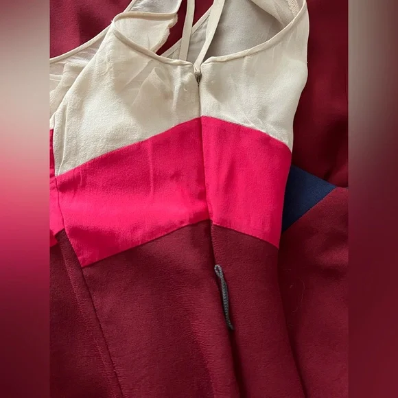 BCBGMaxAzria Burgundy & Pink Sheer Panel Maxi Dress – Size Large (NWT) - Picture 13 of 16